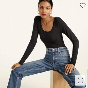 J. Crew Black Long Sleeve Bodysuit